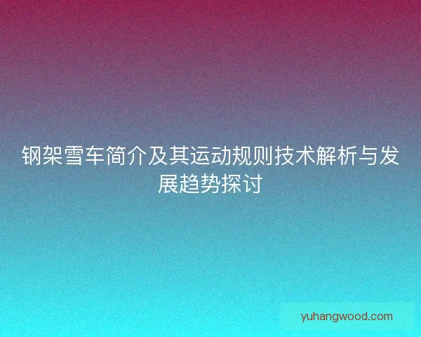 钢架雪车简介及其运动规则技术解析与发展趋势探讨