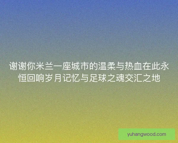 谢谢你米兰一座城市的温柔与热血在此永恒回响岁月记忆与足球之魂交汇之地