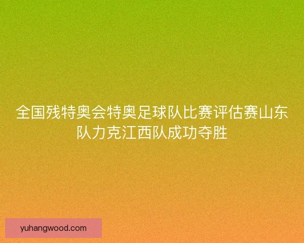全国残特奥会特奥足球队比赛评估赛山东队力克江西队成功夺胜 全国残特奥会特奥足球队比赛评估赛山东队力克江西队成功夺胜